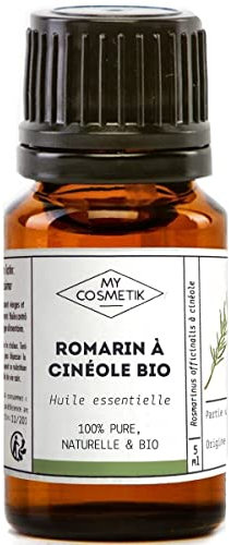MY COSMETIK - Ätherisches Rosmarinöl mit Cineol - Aus biologischem Anbau - HEBBD/HECT chemotypisiert - 100% rein und natürlich - ECOCERT-zertifiziert - 30 ml