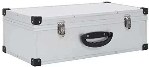 vidaXL CD-väska för 80 cd-skivor aluminium ABS silver