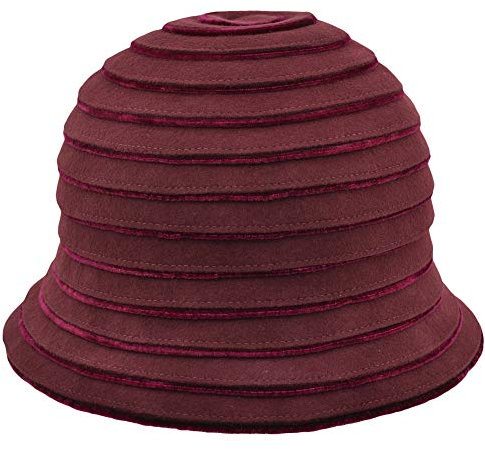 Damenhut Cloche Bell, Glockenmütze, Wollfilz, Herbst/Winter, Rot M