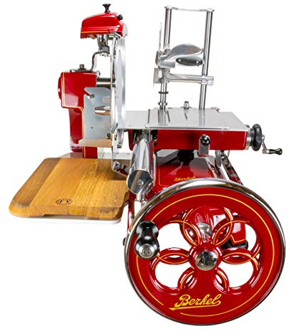 Palatina Werkstatt® Esclusivo Berkel Volano B3 | affettatrice con volano decorato con fiori | rosso + + tagliere in legno di veto.
