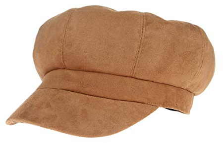 OUHO Ballongmössa dam skärmmössa cabbie målare mössa visir basker bakerboy hatt, BRUN, 56/58 cm