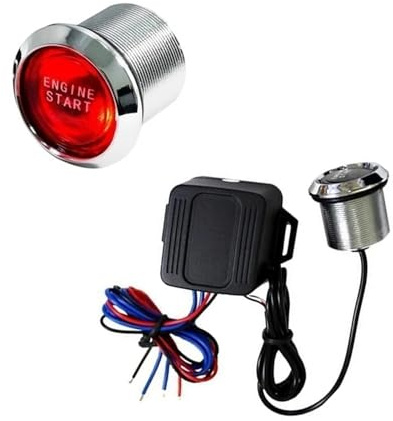 Automotor-Druckstartknopf, RFID-Motorschloss, Zündung, schlüsselloses Zugangssystem, Go-Druckknopf, Motor-Start-Stopp-Wegfahrsperre Einfache Installation und breite Kompatibilität(RED)