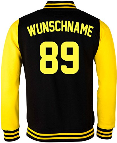 Ezyshirt® Damen Herren Kinder College Jacke Athletic mit Wunschnamen und Wunschnummer | Baseball Jacke |