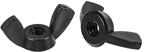 sourcing map 25 Stück M3 Flügelmuttern Nylon Schmetterlingsmutter Handdrehung Festziehen Befestigungen Schwarz