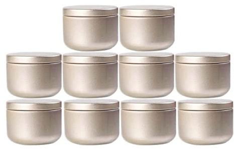 Imirootree 30 Stück Mattgold Metall Kerzendosen Aluminium Leere Runde Dose Glas Teedosen Vorratsbehälter für Tee Bonbons Gewürz und Geschenk （50ml）