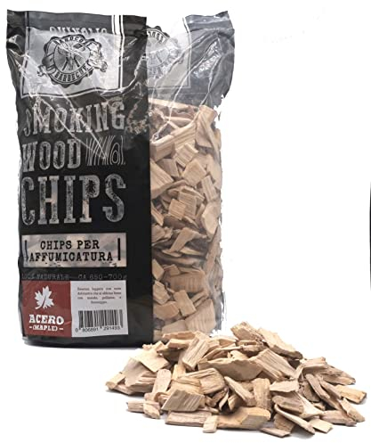 CHIPS ACERO - MAPLE - Legna per affumicatura HARDCORE BARBECUE - Pezzi di legno per affumicare - Circa 500-700 gr