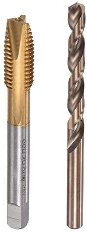 sourcing map M10 x 1,5 Spiralgewindebohrer und 8,5mm Bohrer Set metrisch Schnellstahl-Gewindebohrer-Werkzeug für Maschinenschrauben