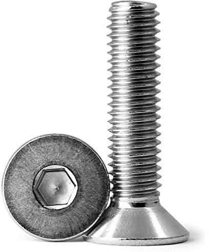 30 pezzi Vite a testa svasata con esagono incassato M6 x 25mm,Viti a brugola in acciaio inox 304