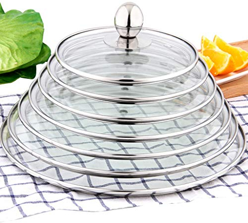 Pannlock Byte av pannlock Transparent glaskastrulllock för att passa alla sås- och stekersättningslock (klar 26cm)
