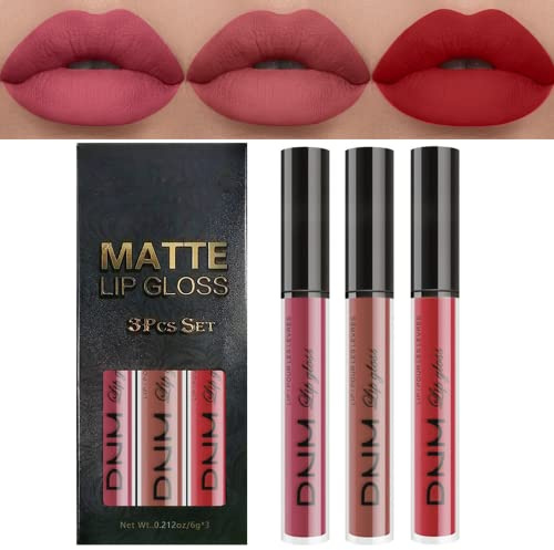 3 Farben Matte Flüssiger Lippenstift Wasserdichte Langlebige Flüssigkeit Lipgloss Lipgloss Set (#10)
