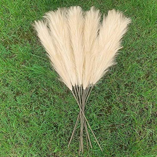 ESCATIC 5 Stück künstliches Pampasgras groß 110/100/85 cm Blumenstrauß gefälschtes künstliches Pampasgras Dekor Flauschige Stängel Wohnzimmerdekor-85 cm 9 Gabeln D