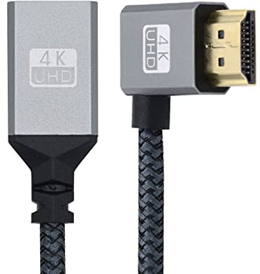 xiwai, cavo di prolunga HDMI 1.4 da tipo A maschio a tipo A femmina con angolatura di 90° a sinistra, estensore HDMI 3D 4K 60hz, 15 cm