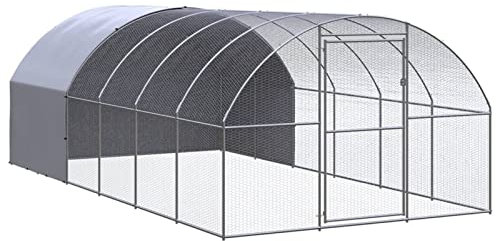 BULANED Outdoor-Hühnerstall, Kaninchenstall, Legenester Für Hühner, Hühnerhaus, Hasenstall Draußen, 3x6x2 m Verzinkter Stahl