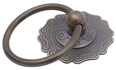 Türklopfer, Antiker Messing-Türklopfer, Kleiner Schrankgriff, Klassischer Runder Zugring, Kleiderschrank-Schalterring, Für Den Innen- Und Außenbereich, Garten (Braun)