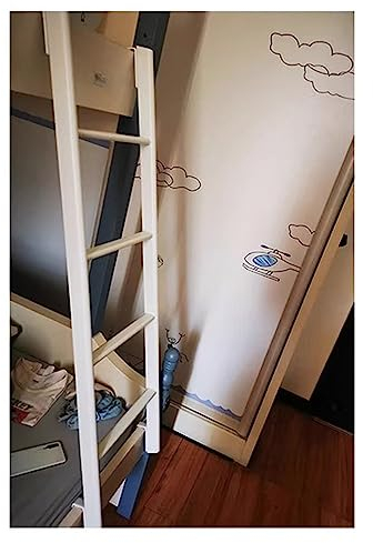 RAtsch Loft-Treppe für Hochbett 1,3 1,4 1,5 1,6 m, schmiedeeiserne Twin-Bett-Stufen-Ersatzleiter mit verstellbaren Haken für oberes Etagenbett/Wohnmobil/Haus/Wohnmobil-Anhänger (Größe: 1,16 m (45,7