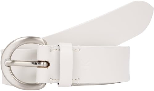Calvin Klein Damen Gürtel Classic Pin Buckle aus Leder, Weiß (Vapor White), 85 cm