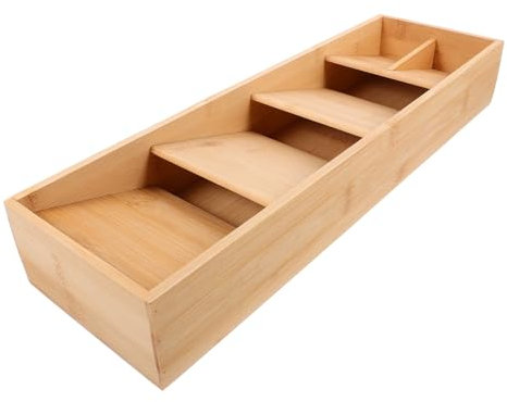 MAGICLULU Chopstick Box Spoon Fork Cutlery Storage Box Wood Narrow Utensil Drawer Organizer for Kitchen Accessories Serving Spoon