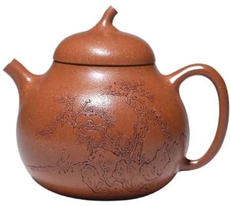 Théière Anglaise Théière originale, service à thé minéral en argile violette, Pot en argile violette purement fait à la main, théière de ménage personnalisée Theiere Japonaise