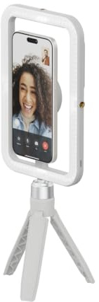 ShiftCam SnapStudio Light - Anillo de luz LED magnético con brillo ajustable, temperatura ajustable, carga USB-C, compatibilidad MagSafe, ideal para vlogging y fotografía móvil (piedra)