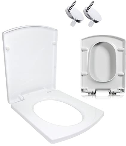 Sedile WC quadrato multifunzionale con chiusura silenziosa in materiale PP design rettangolare ispessito muto rallentare staccabile accessorio da bagno si adatta alla maggior parte dei servizi