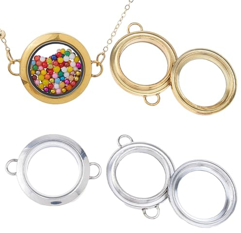 Hobbspring Runde Medaillon Halskette Glas Foto Charms Edelstahl Schwimmende Erinnerungsketten Brautstrauß Charm Für Die Herstellung von Hochzeits Schlüsselanhängern Und Schmuck