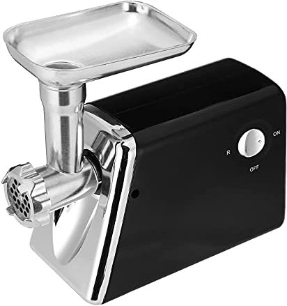 Tritacarne Elettrico, tritacarne Elettrico da 500 W, insaccatrice, Macchina per insaccare e insaccare Hamburger e polpette (Nero, Taglia Unica)