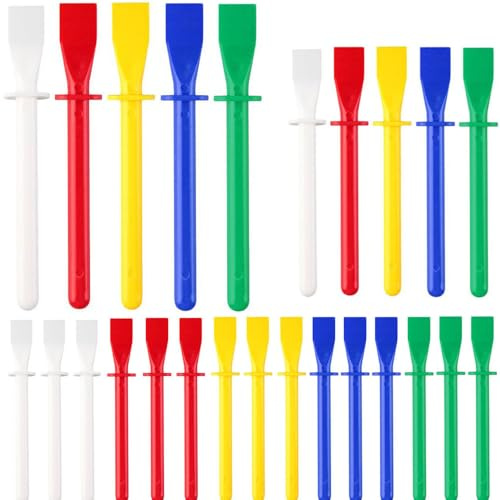 100 Pcs Glue Spreader Glue Applicator 11cm Bright Coloured Plastic PP Spreader Spatula Sticks Art And Craft for PP Spatula Kids Kid Craft