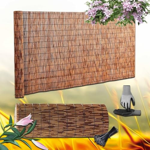 Générique Brise Vue en Roseau Naturel 30cm À 180cm Hauteur Canisse Bambou Palissade Terrasse Exterieur 80cm À 1500cm Longueur Brise-Vue Balcon, Clôture De Protection Séparation De Jardin