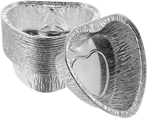 MUCKLILY 100pièces Caissettes Aluminium Pour Pâtisserie Recyclables Moules Individuels Pour Cupcakes Puddings Et Tartes Petits Godets Aluminium Pour Cuisson Uniforme Et Rapide Décor