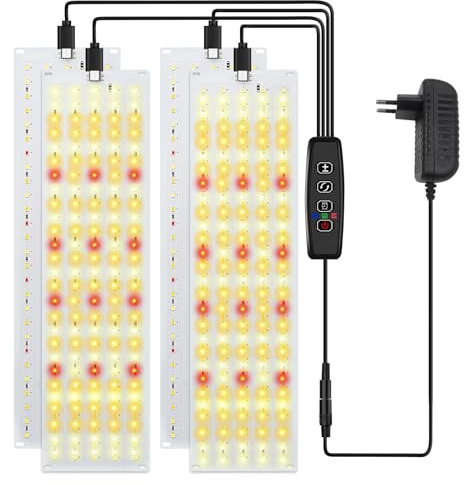 4 Pcs Lampe Horticole, Lampe De Croissance Led, Lampe Plante Interieur Avec 540 Led Perles, Intensité Variable, 10 Niveaux De Luminosité, 3 Modes D'Éclairage Pour Semis Succulentes Végétale Floraison