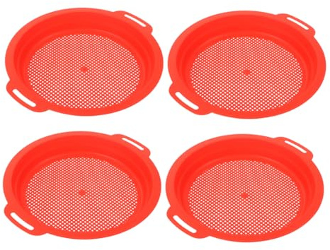 FRCOLOR 4PCS Sand Sifter Colorful Plastic Beach Shell Sieve for Treasure Hunting Digging and Sorting at Sandboxes and