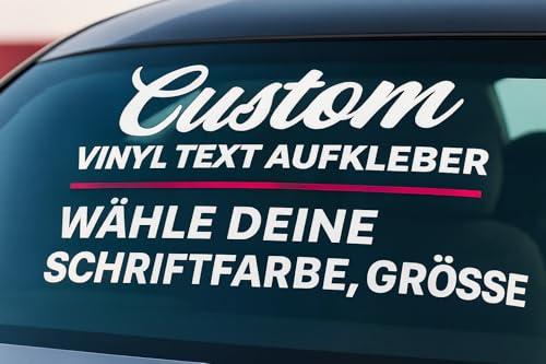 Aufkleber «Wunschtext» — selbst gestalten mit Live-Vorschau | UV‑ & wasserfest | glatt, Auto, Motorrad, Fahrrad