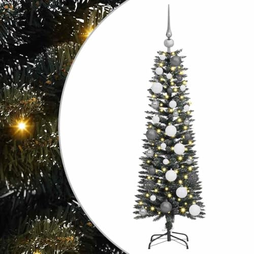 vidaXL Árbol de Navidad Artificial Verde 120 cm PVC, Plástico y Acero, Árbol de Navidad para Sala, Decor Moderno en Forma de Cono, Luces LED USB Ajustables, hogar Festivo