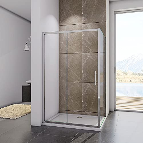 1200x800x1850mm Bathroom Sliding Door Shower Enclosure with 1200x800mm Tray Waste