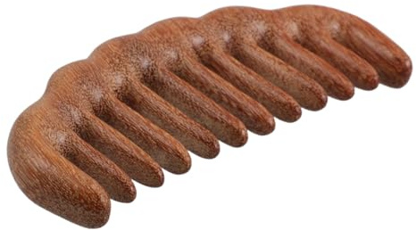 PLAFOPE Pettine in Legno Dentatura Larga Per Capelli Ricci e Massaggio Capelluto Pettine Antistatico in Legno Naturale Portatile Strumento Per Stimolazione Dei Meridiani e Cura Quotidiana