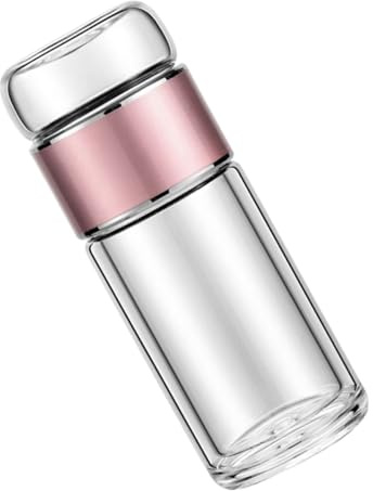 DOITOOL Botella de Vidrio con Infusor y Tapa Filtro Integrado Diseño Antileak y Portátil para Viaje y Uso Diario