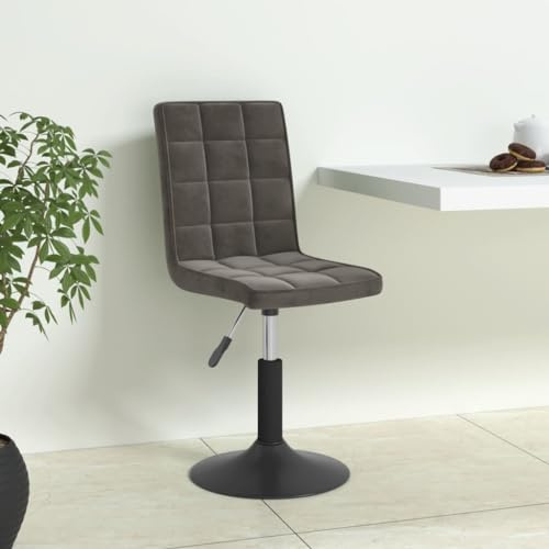 Frdhee Sedia per visitatori, per sala da pranzo, 6 pezzi, girevole, in velluto, grigio scuro, per sala da pranzo, cucina, moderna