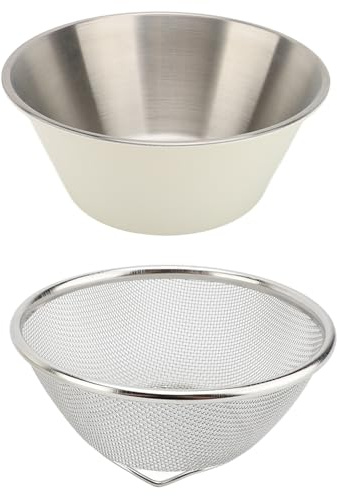Agatige Mini Colador De Acero Inoxidable, Colador De Arroz De Malla Fina Microporosa De 14cm Cuenco Escurridor Pasta Chino Cocina Para Lavar Frutas Escurridor De Verduras Para Cocinar Frutas Verduras