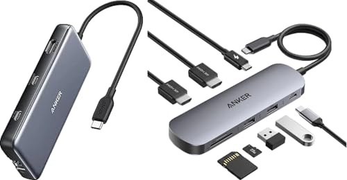 Anker USB C Hub with Ethernet & Nano 8-in-1 USB C Docking Station (Bundle)