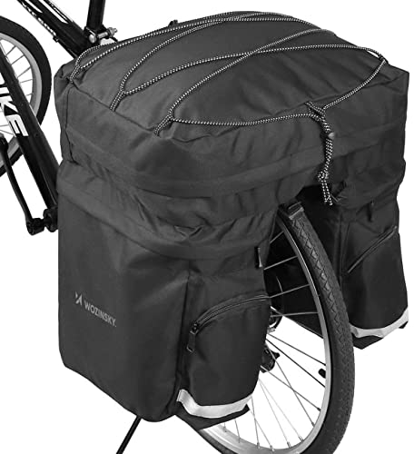 WOZINSKY Gepäckträgertasche Fahrradtasche für Gepäckträger Wasserdicht Reisetasche Tasche für Fahrrad, Mountainbike, ebike, MTB, Rennrad Bike Bag Fahrradträger Tasche 60L mit Regenschutz