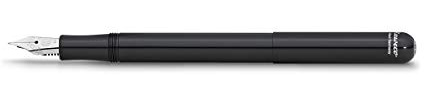 Kaweco LILIPUT Füllhalter Schwarz I Exklusiver Aluminium Füllfederhalter für Tintenpatronen inklusive Retro Metallbox I Füller 12,5 cm I Federbreite: B (Breit)