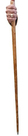 Simply Unearthed Chestnut coloured wooden hiking stave with spike (130cm)