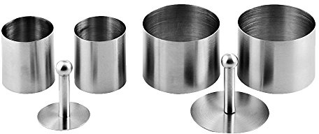 Weis Dessertringe Set mit 2 Drücker, Edelstahl, Silber, 9 x 8 x 8 cm, 3-Einheiten