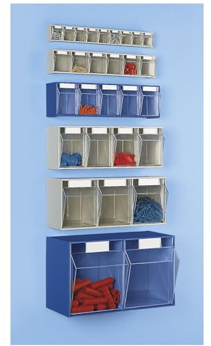 kaiserkraft | Klappkasten-System | Gehäuse-HxBxT 77 x 600 x 62 mm | 9 Kästen | sandbeige
