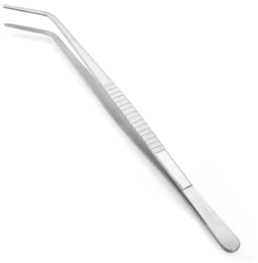 DE BUYER - Angewinkelte Spitzzange aus Edelstahl – 30 cm – Grau