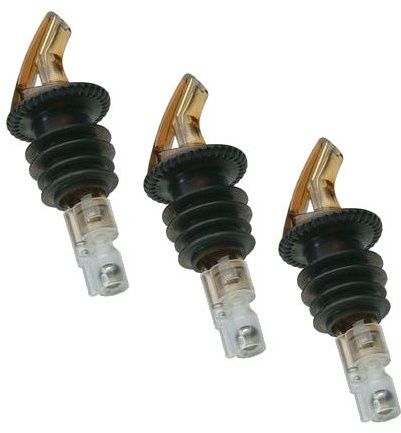 Precision Pour Measured Pourers For LARGE BOTTLES, 1-1/2 Oz AMBER #1 Selling Brand- 3 Per Pack, Made entirely in the USA