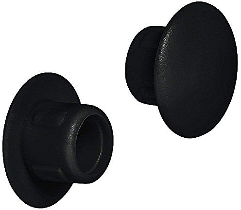 Gedotec Lot de 50 cache-vis ronds en plastique noir RAL 9005 pour meubles - N° H1116 - Ø 8 mm - Pour perçage aveugle