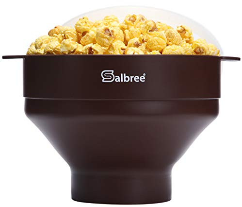 Salbree Microwave Popcorn Popper Maker Silicone Collapsible Bowl No Oil | Available in more colors than any competitor. Collapse flat for easy storage and requires no oil for light, healthy snacking