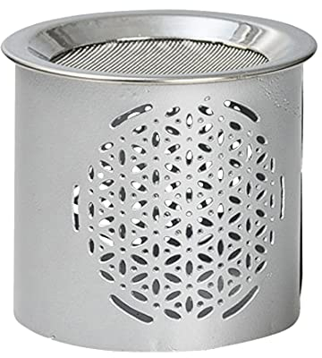 NKlaus Räucherstövchen Eisen Silber matt Höhe: 6cm Betriebsart Teelicht mit Sieb für Weihrauch 10912