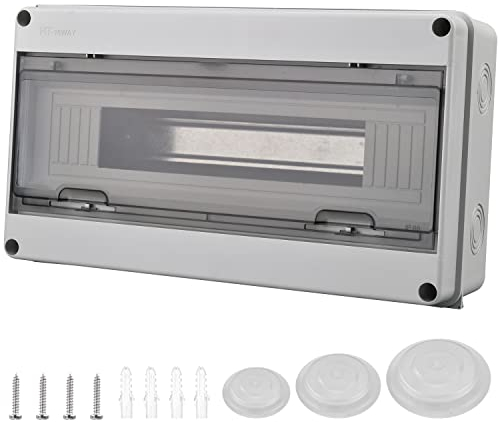 18 Way Consumer Unit, Distribution Protection Box, IP65 Electrical Enclosure, Waterproof Transparent Window Consumer Unit, Consumer Circuit Breaker Box
